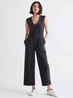 DUER - Performance Denim Tailored Jumpsuit - Washed Black XL